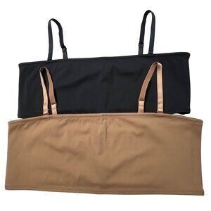 SKIMS Shaping Swim Bandeau Top Lot 2 Onyx Sienna Womens 3X